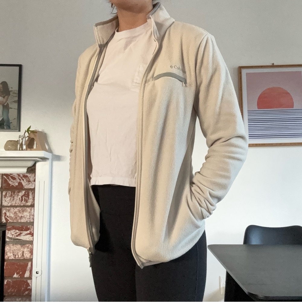 Columbia White Fleece Jacket